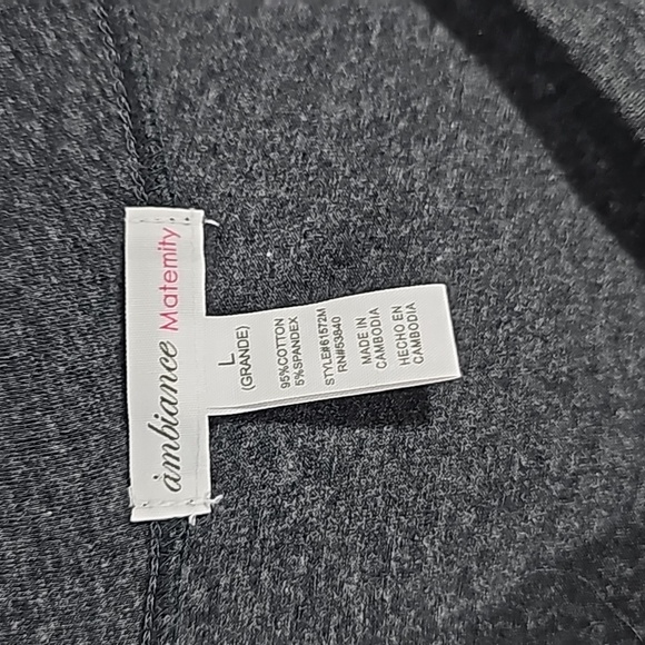 Ambiance Maternity Charcoal Gray Long Sleeve Size Large - Picture 3 of 5